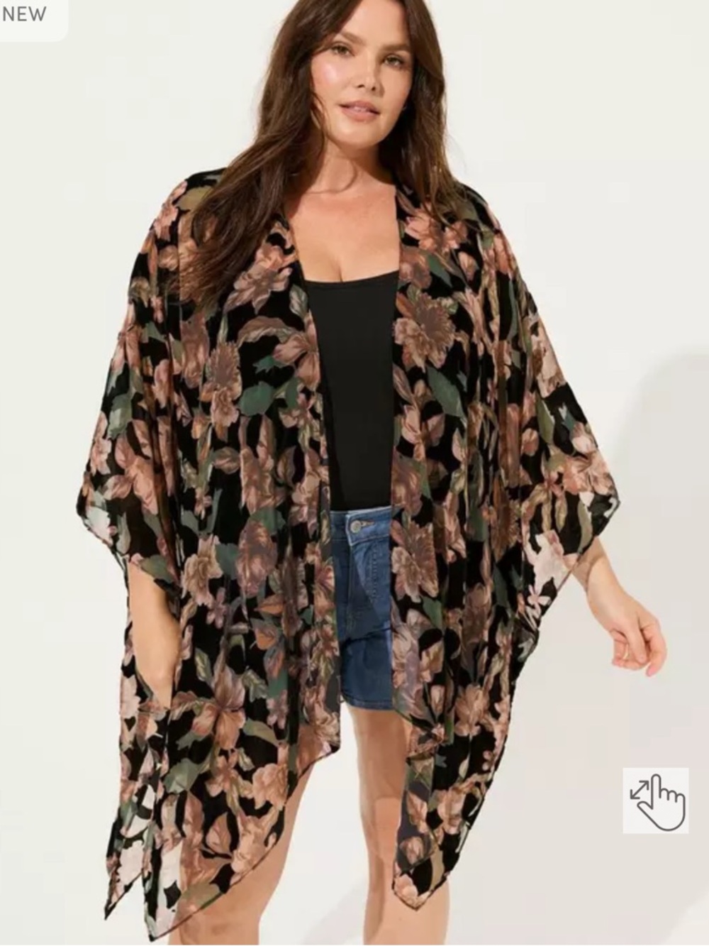 Torrid plus size Burnout Ruana kimono shawl wrap
